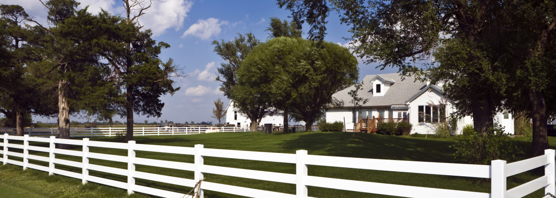 House with white fence